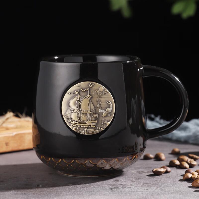 Junshiqi UD Fish Scale Bronze Ceramic Coffee Cup