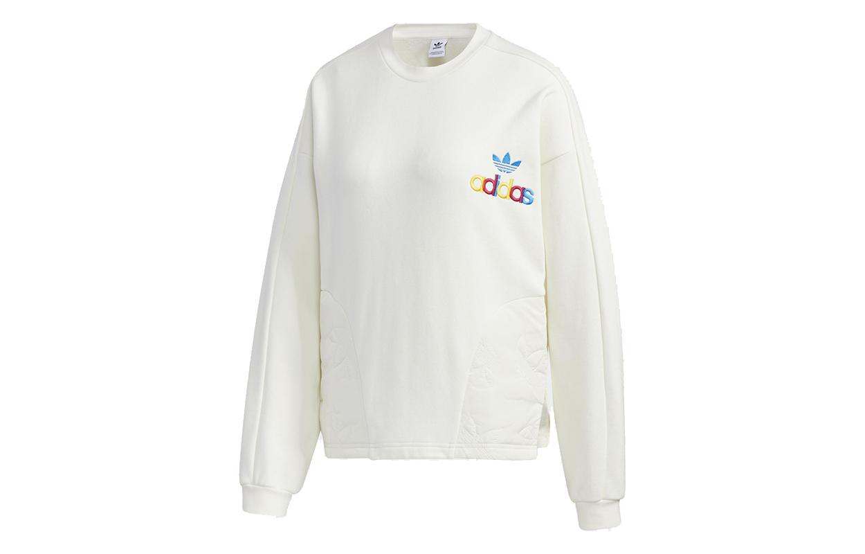 

Adidas Originals Sweatshirts Women s White Crew Neck Moderate Regular GV2932 36