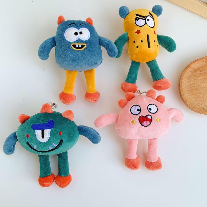 Plush Toy Bag Keychain Children's Pendant Ugly Little Monster Doll Schoolbag Accessories