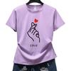 Casual cartoon new summer round neck short-sleeved women's T-shirt top loose couple student k874 #