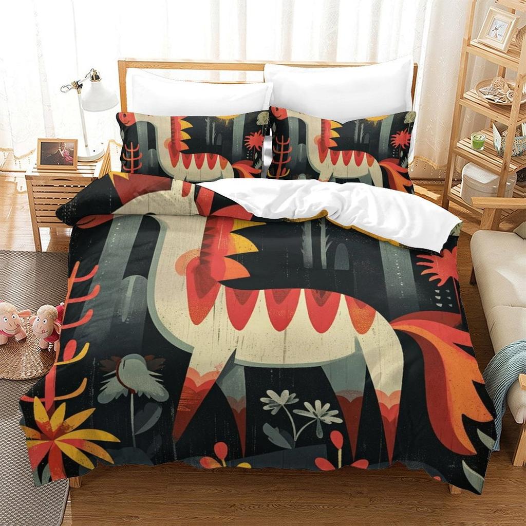 Comforter Digital Printed Unicorn Design Queen Size Bedding Girl'S Not Fading Soft And Comfortable.