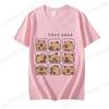 Cute Capybara Loves Bubble Tea Print Women Kids T-Shirt Summer Children's Short-sleeved Casual Pink Tops Adults Boys Girls Gifts