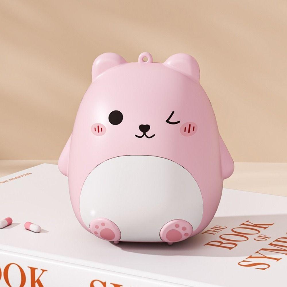 Sealed Cartoon Bear Pill Box Plastic Mini Pill Case Cute Medicine Storage Box  Office