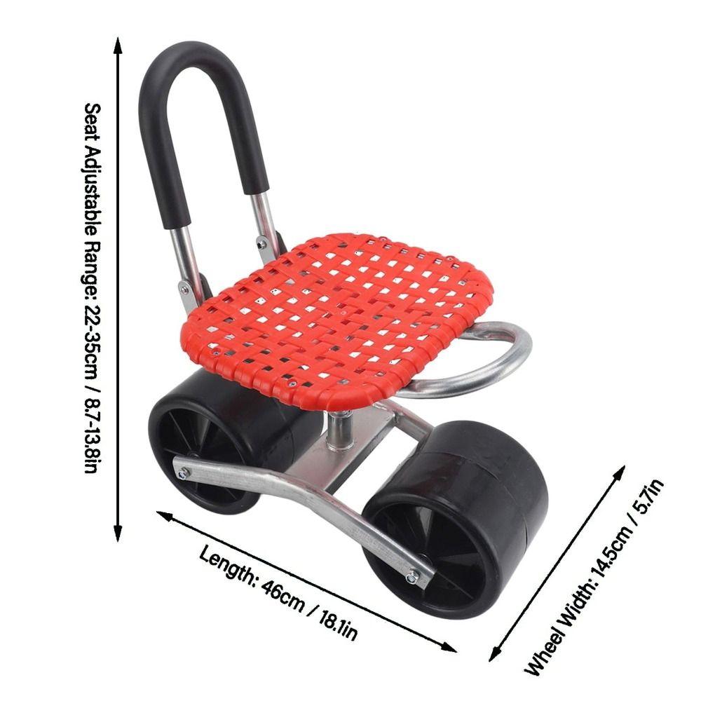 Adjustable Garden Rolling Work Seat 360 Rotating Comfortable Rolling Stool With Wheels Folding Portable Work Stool Greenhouse
