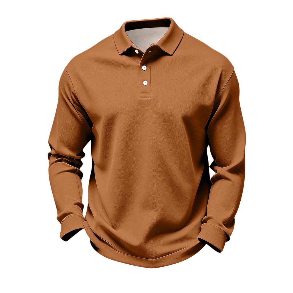 Herren Langarm Golf Poloshirt Schnelltrocknend Atmungsaktives Netzgewebe Lässiges Leichtes Golfshirt mit Knopfkragen Geeignet für Outdoor-Sportarten