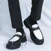 Fashion Luxury Men Thick Bottom Loafers Slip on Leather Shoes Black Casual Business Dress Shoes Mens Wedding Party Office Fashion Shoes