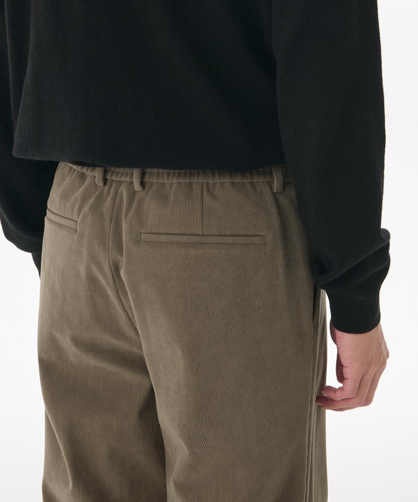 Musinsa Standard 14W Corduroy One-Pleat Wide Elastic Pants [Taupe Beige]