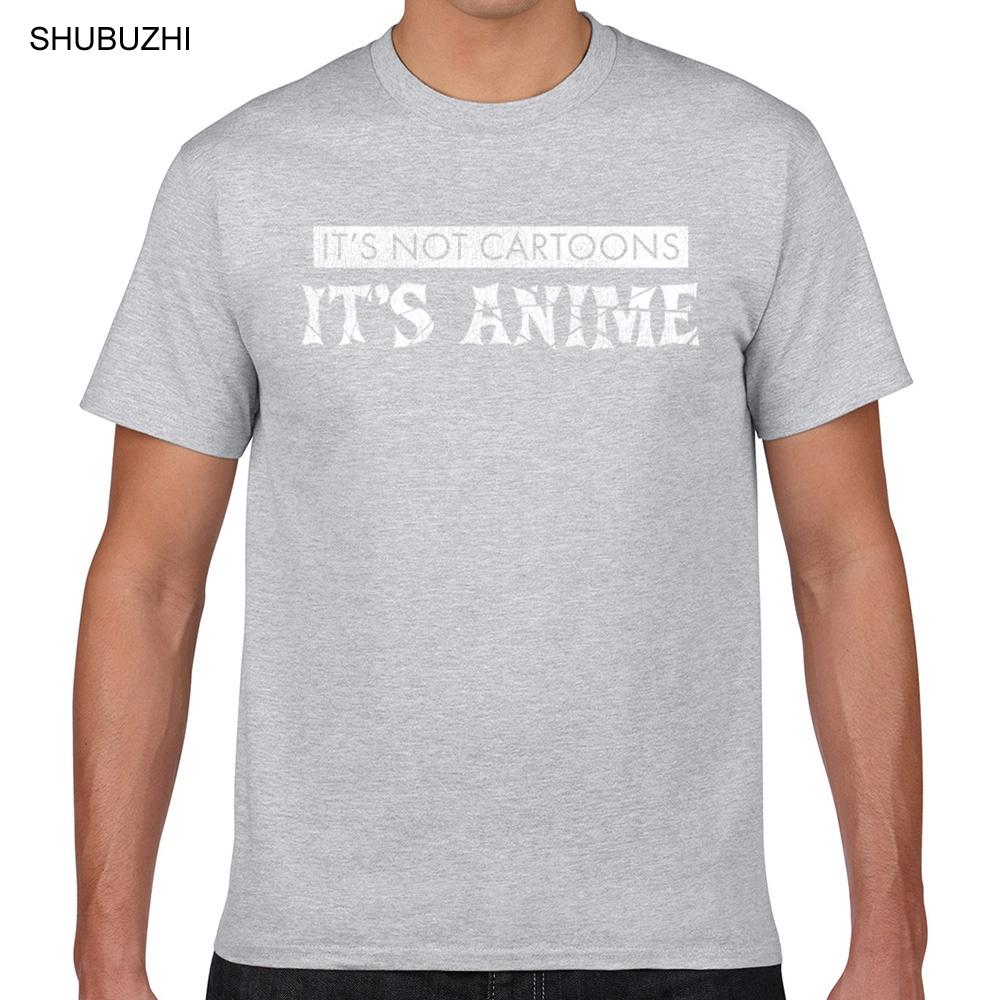 Tops T Shirt Men its not cartoons its anime anime manga otaku Casual  Black Geek Print Male Tshirt S