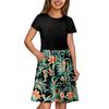 Girl Summer Dress  Solid Color & Print Sleeveless Dress With Pocket Casual Dress Shorts Sleeve Party Dress
