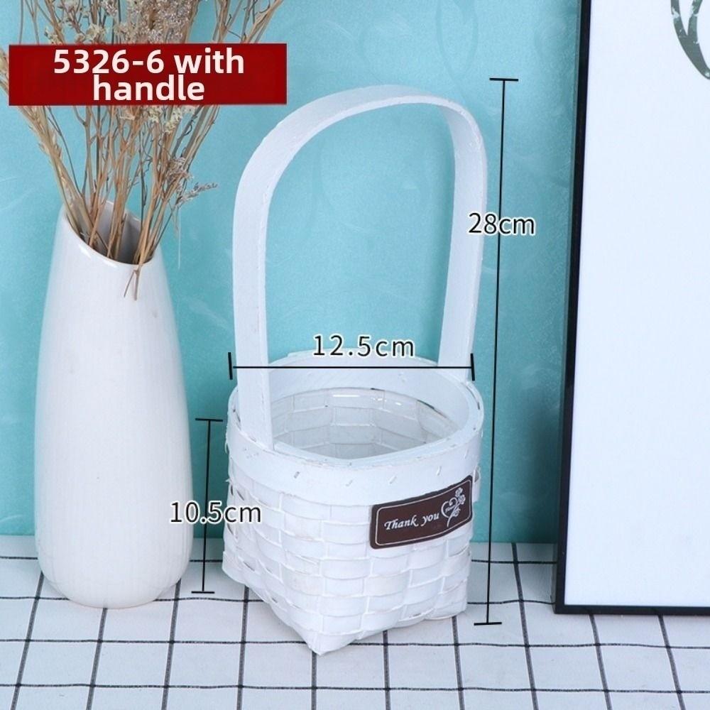 Household Willow Weaving Flower Basket Vegetable Fruit Flowers Holder  Living Room Decoration