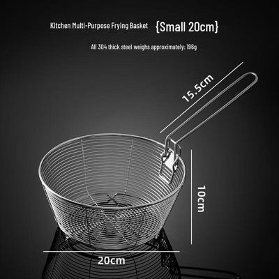 Zhongji 304 Stainless Steel Frying Strainer Basket Spoon 20cm
