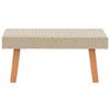 Table basse de jardin en résine tressée - Beige - 70 x 50 x 33 cm