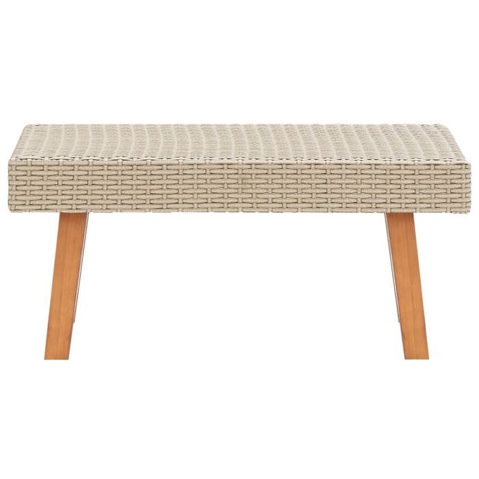 Table basse de jardin en résine tressée - Beige - 70 x 50 x 33 cm