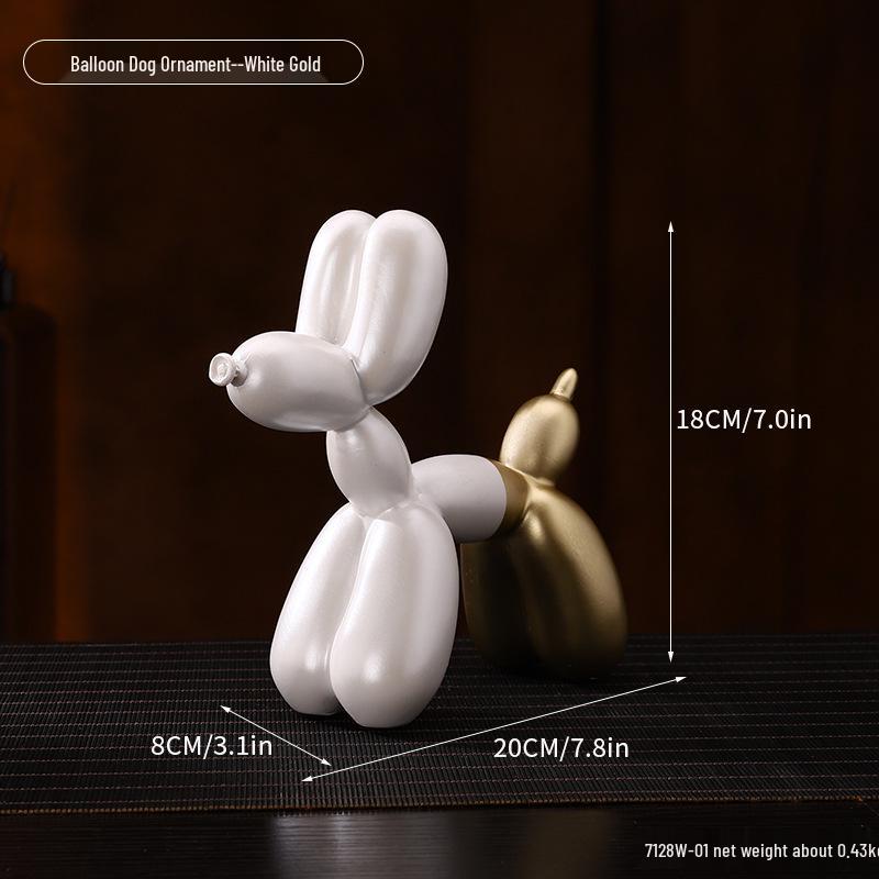 

Modern Balloon Dog Resin Ornament for Home Décor - Ideal for Living Room, Entrance, TV Cabinet, Wine Cabinet, or Bookshelf. платиновий
