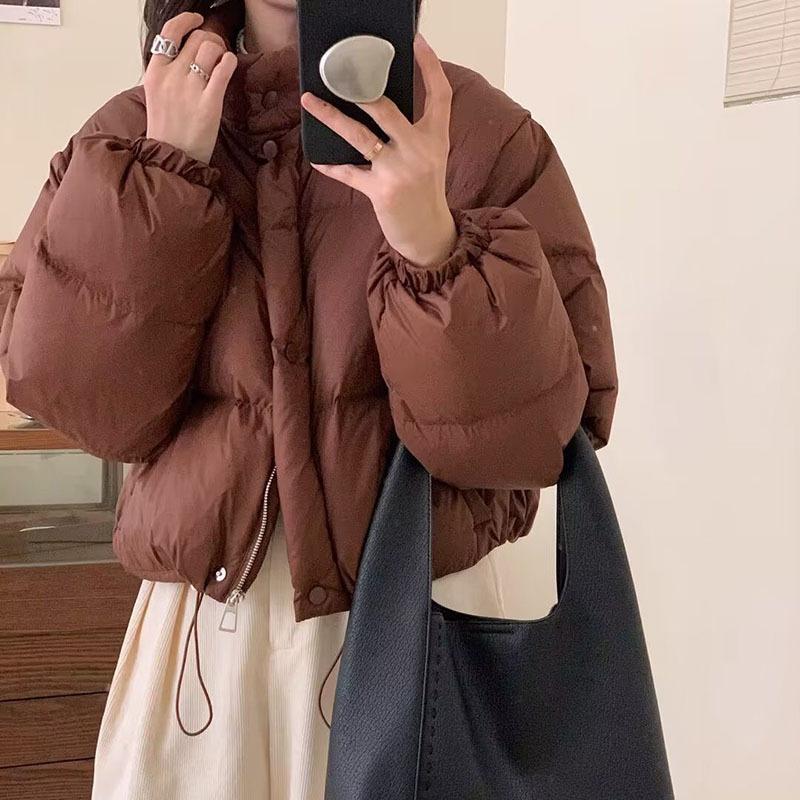 Sweet short down jacket female east new stand-up collar small white duck down jacket bread jacket