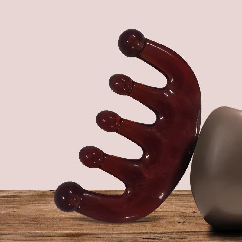 

Big five-tooth massage comb, semi-round head treatment comb, meridian comb, five-claw massager, head scraping, tendon reliever, meridian pull rod