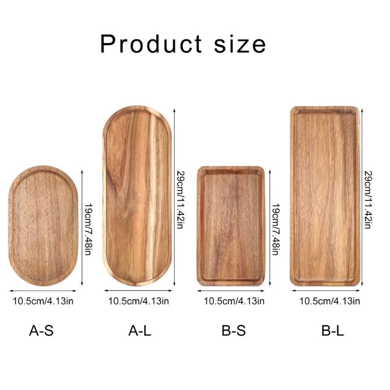Natural Wood Display Tray Portable Kitchen Storage Plate for Tableware and Cups Japanese Inspired Home Adults Use