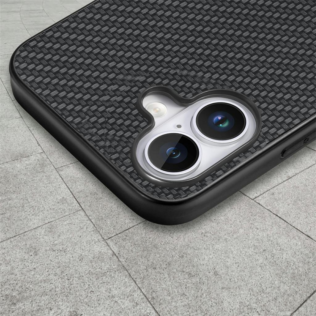 For iPhone 17 Case Carbon Fiber Texture PU Leather + PC + TPU Phone Cover