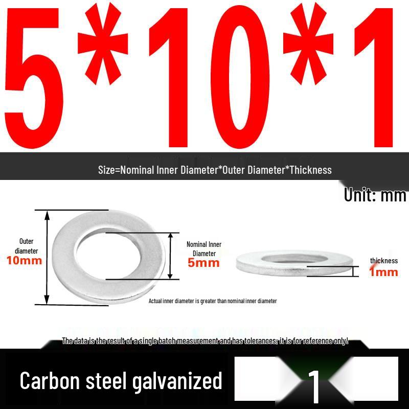 GB97 Galvanized Flat Washer M3-M42 - Full Specifications