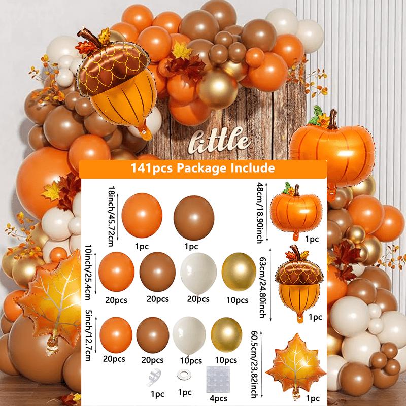 

141 Pcs Autumn Balloon Arch Set Thanksgiving Balloon Wreath Arch Set for Autumn Thanksgiving Harvest Festival or Birthday Party Other