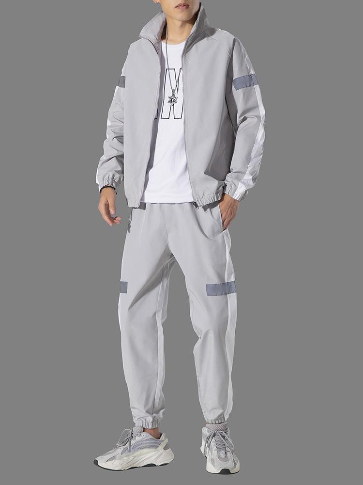 Men's Spring 2025 Korean Style Casual Suit: Youth Sport Two-Piece Set Plus Size