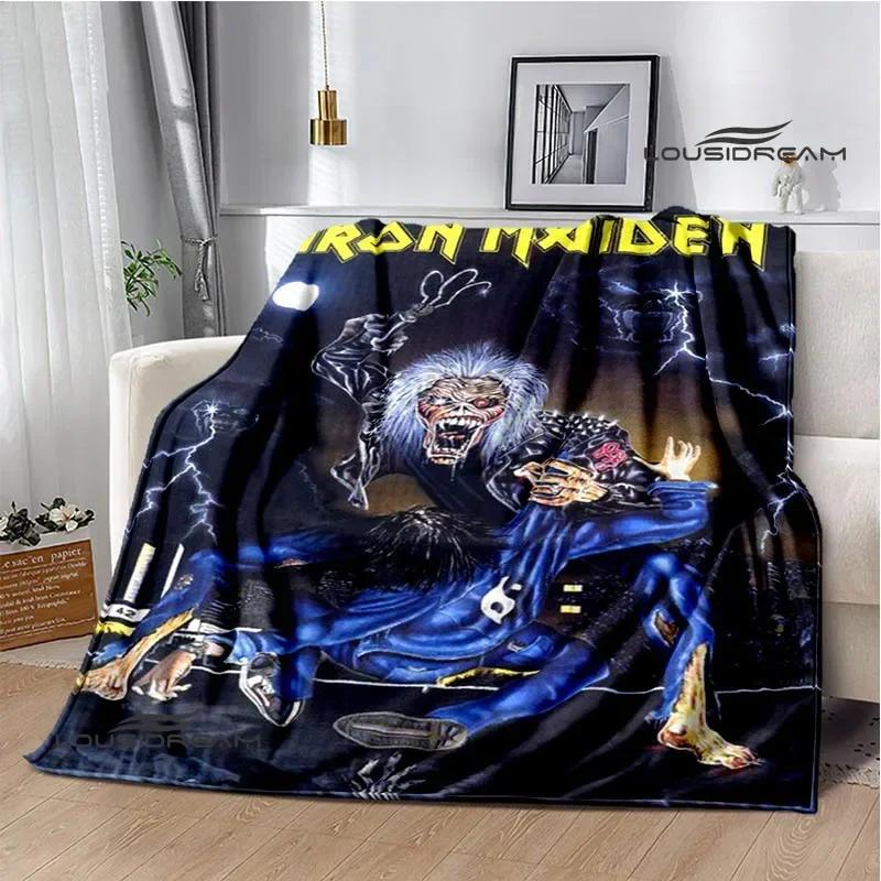 Rock Band I-Iron M-Maiden Printed Blanket Kids Warm Blankets Flannel Soft and Comfortable Blanket Bed Linings Birthday Gift