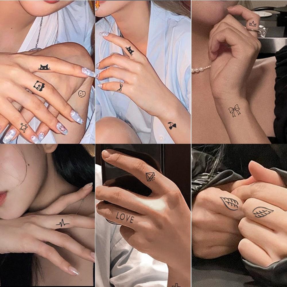 Le Diamant semi-permanentes Mini-Tattoo, niedlicher modischer Tattoo-Aufkleber, selbstklebendes Henna, 236P, 236 Arten, 1 Set, blau