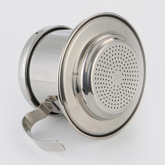 Taza de acero inoxidable con filtro de café vietnamita, infusor con mango