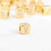 Chic Mini Cube Alphabet Letter Necklace Personality Stylish Zircon Initial Stainless Steel 18K Gold Plated Clavicle Chain Choker