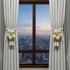 Adjustable Pearl Curtain Holdbacks Fabric Flowers Curtain Buckle Curtains Tie Rope  Living Room
