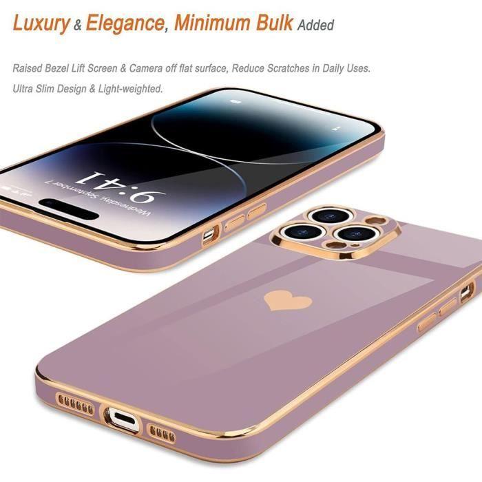 Skal + Härdat glas - E.F.CONNECTION - för iPhone 14 Pro - Stöttåligt - Silikon - Lila