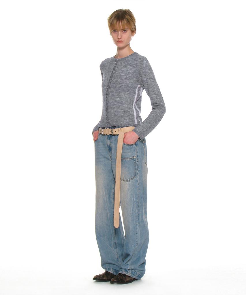 PARTIMENTO WOMEN Leather Extra Long Belt_Sand