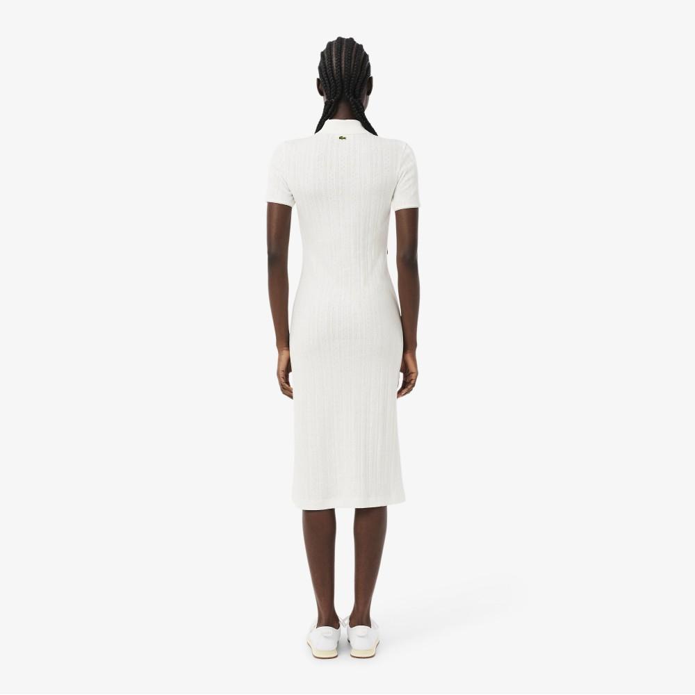 [lacoste] Women's Pointelle Polo Short-Sleeve Dress EF6582-56G70V
