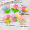 10Pcs New Resin Flower Flat Back Cartoon Scrapbook Figurine DIY Bow Decor Accessories Crafts