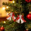 Festive Christmas Bell Ornament With Red Ribbon Bow, Small Jingle Bell Christmas Tree Hanging Decoration