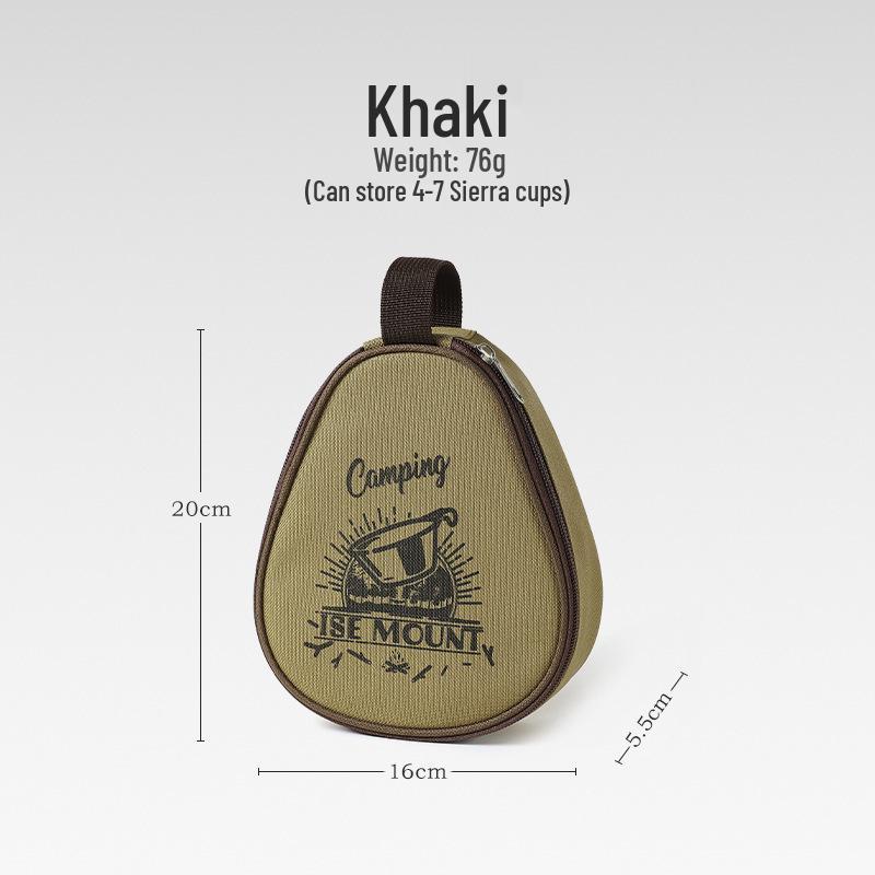 

Large Capacity Outdoor Sierra Cup Storage Tote - Oxford Cloth Camping Bowl & Cutlery Bag хаки