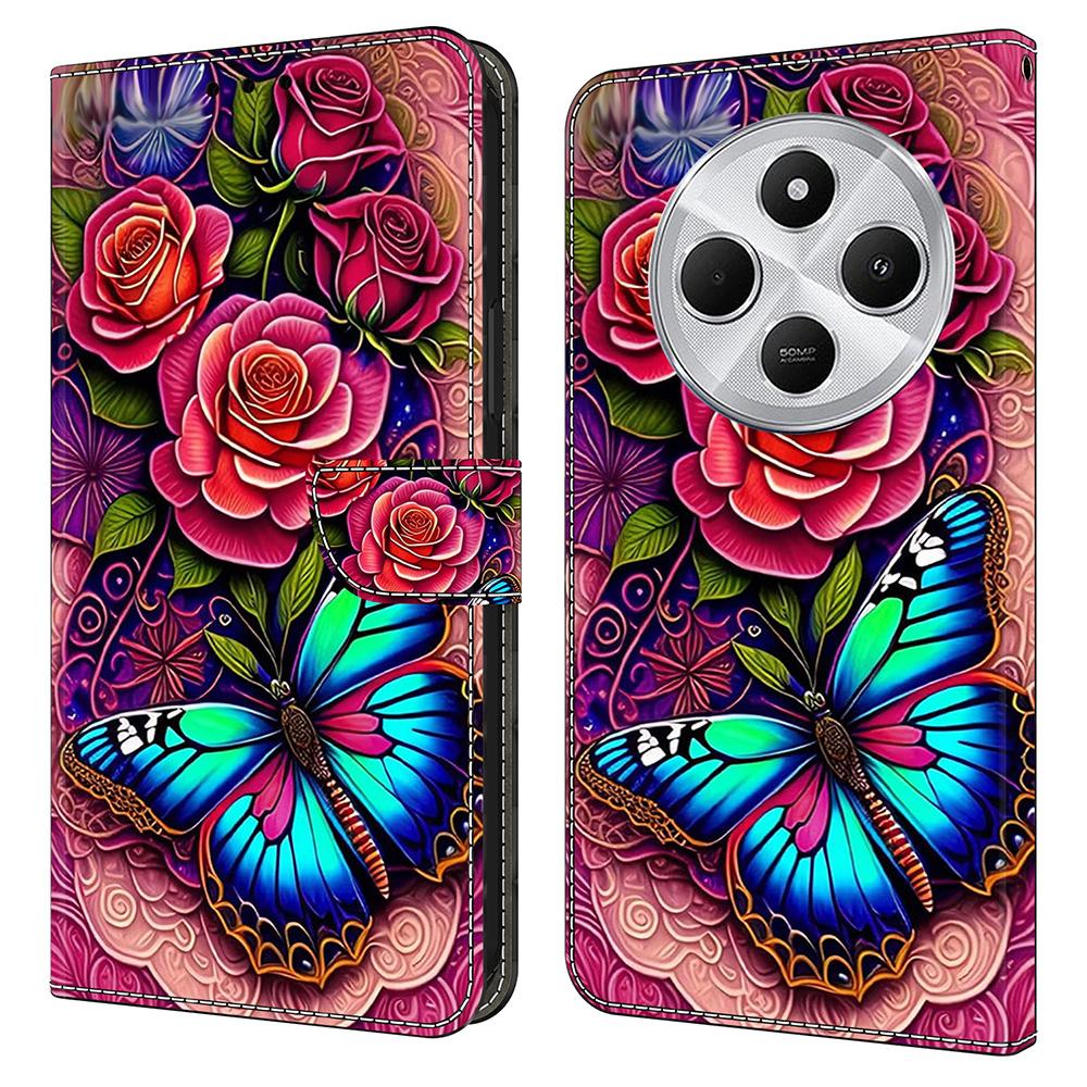 

PU Leather Case For Xiaomi Redmi 14C 4G/14R 5G/Poco C75 4G Wallet Phone Cover with Stand Colorful Butterfly