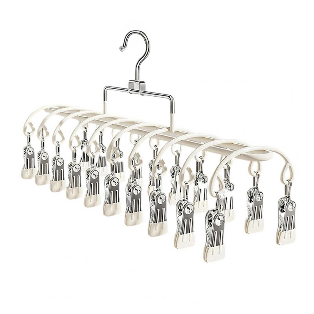 20 Clips Clothes Hanger Windproof Drying Hanger Windproof Stainless Steel Clothes Hanger with 20 Clips Laundry Drying Rack for S