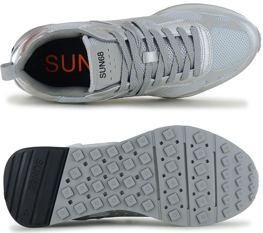 Sun68 Jaki 2.0 Silver Mesh - Men's Sneakers Shoes Silver Z36119-44 ORIGINAL