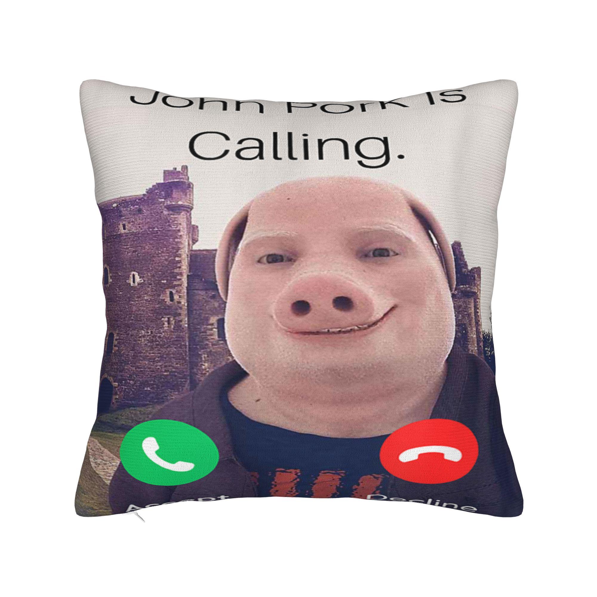 

Наволочка John Pork Is Calling Смішна Відповідь на Дзвінок Телефон Зручна Подушка для Дивана Автомобиля Домашній Декор Новинка Наволочки 40cm x 40cm