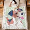 Cute Puppy Fashion Art Kawaii Dog Flannel Soft Warm Plush Blanket for Sofa Living Room Pet Hogar Bedroom Gift Home Car Portable