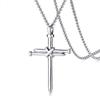 Stainless Steel Chain Cross Pendant Necklace for Men Women Fashion Religious Jewelry Gift