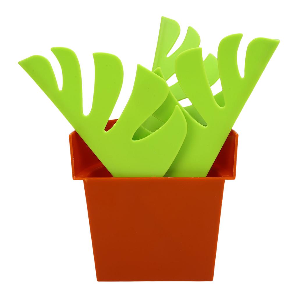 Toothbrush Holder Mirror Mount Flowerpot Design Toothbrush Organizer with Leaves for Home Hotel Bathroom