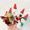 5PCS Christmas Finger Puppets Toys for Kids Elk Santa Claus Snowman Penguin Character Party Favors Finger Hands Party Toys