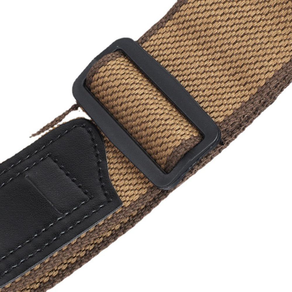 With Guitar Pick Bag Folk Electric Guitar Strap Pure Cotton Brown/black Bass Ukulele Belt Universal Leather
