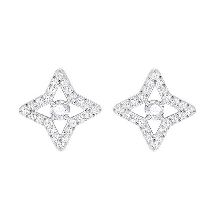 Swarovski Sparkling Dance Exquisite Star Design Crystal Earrings Women earrings 5364218 Silver