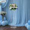 10pcs Acrylic Vase Set,23.6In Tall Clear Column Flower Vases for Wedding Centerpieces,Modern Geometric Table Decor Flower Stands