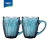 Loveish Peacock Embossed Glass Cup Set