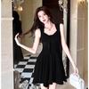 Red Sweet Wind Pure Desire To Show Thin Suspender Short Skirt French Bow Design Sense Temperament Waist Pleated Dress