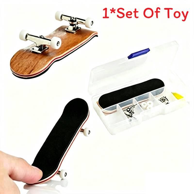 Finger Skateboard Stress Relief Toy With Wooden Deck For Hand Eye Coordination And Brain Development